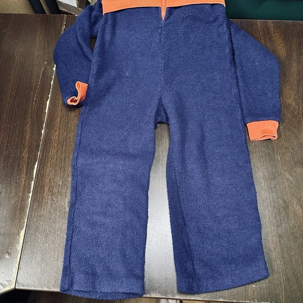 Vintage Carter's Fleece One Piece Romper 4T House Tree USA Made Toddler 80s‎ VGC